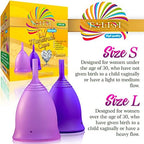 Talisi Reusable Menstrual Cups - Set of 2 Period Cups for Women with Collapsible Sterilization Menstruation Cup for Beginners - Feminine Hygiene Alternative to Tampon and Pad - Regular and Heavy Flow