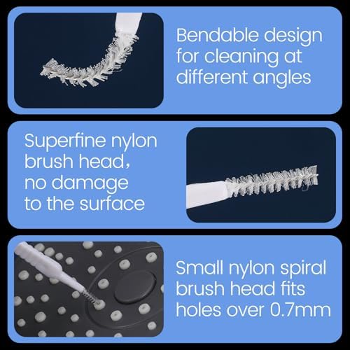 10 Pcs Shower Head Cleaning Brush, Anti-Clogging Multifunctional Gap Hole Cleaning Brushes, Tiny Shower Head Crevice Cleaner Brush Cleaning Tool for Bathroom Household Faucets- White