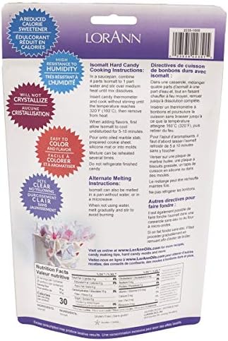 LorAnn Oils Isomalt Sugar Substitute (Granular) - Sugar Substitute for Baking, 1 lb - Isomalt Ready To Use - Clear & Non-Crystallizing, Formulated For Decorative Accents & Sugar Art - 1 Lb Bag