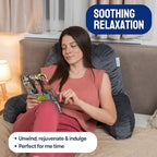 ComfortSpa Reading Pillow for Bed Adult Size, Back Rest Pillow with Arms, Pockets and Washable Cover; Use as a Back Pillow for Bed Sitting Up for Bedrest or Relief from GERD Heartburn (Large Grey)