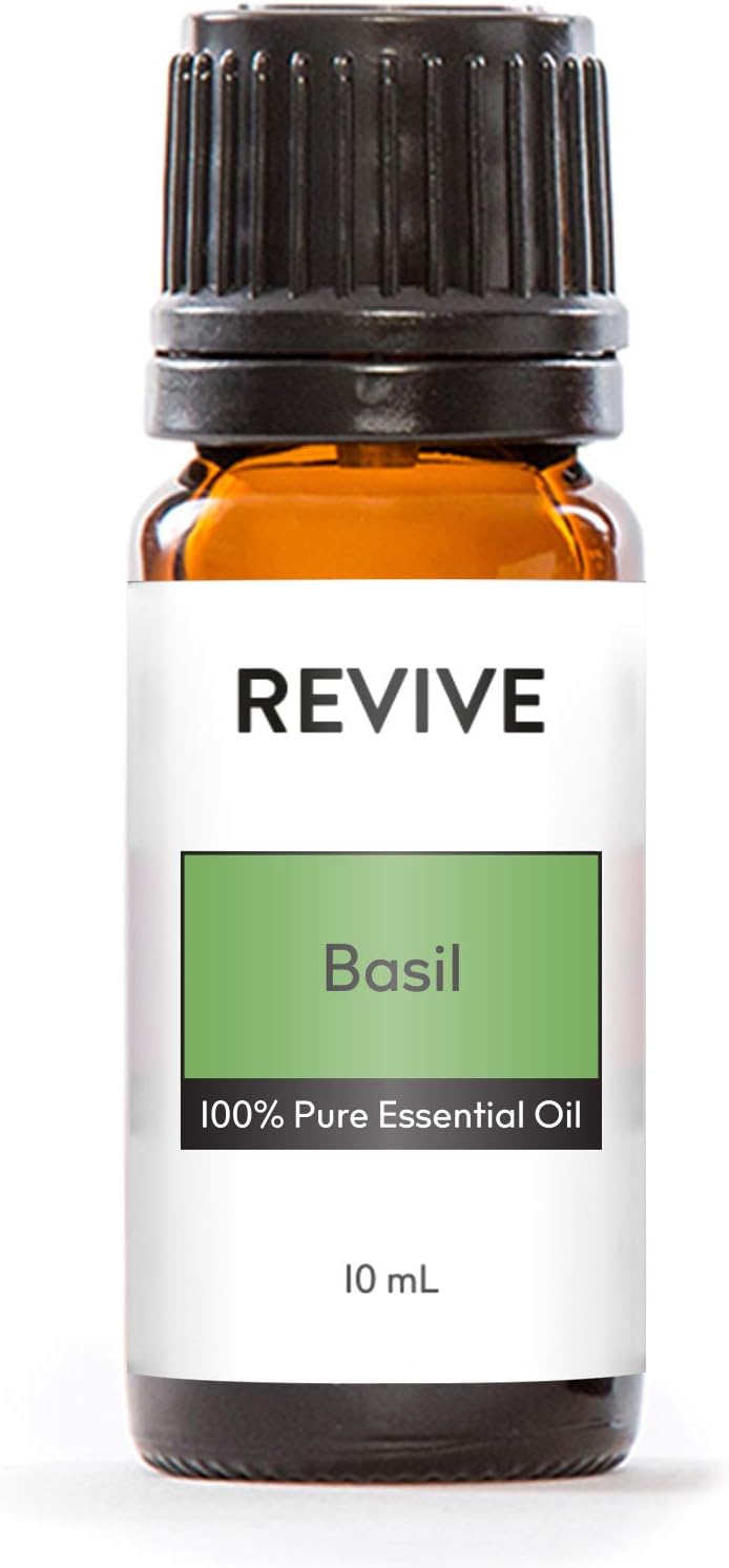 Basil Essential Oil by Revive Essential Oils - 100% Pure Therapeutic Grade, for Diffuser, Humidifier, Massage, Aromatherapy, Skin & Hair Care