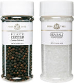 India Tree Tellicherry & Salt Jar Gift Pack - Premium Black Pepper and Sea Salt Crystals - 13.5 Ounces Total