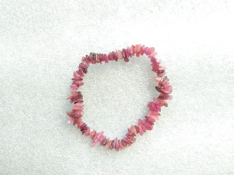 Hijet Pink Tourmaline Chips Bracelet for making Jewelry Balancing Positive Energy Harmony Luck Yoga Meditation Reiki Genuine Authentic Fashion Style