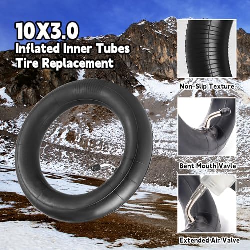 10x3.0 Inner Tube, 90 65-6.5 and 110 50-6.5 Scooter Inner Tube, 255x80 80/65-6.5 Electric Scooter 10 inch Tires Replacement, [Thickened] [with Valve Extension] [with Tire Levers] (2 Pack)