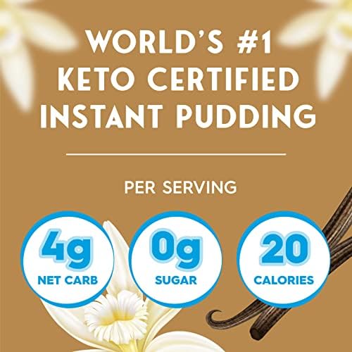 Simply Delish Natural Instant Vanilla Pudding - Sugar Free, Non GMO, Gluten Free, Fat Free, Vegan, Keto Friendly - 1.7 OZ (Pack of 1)