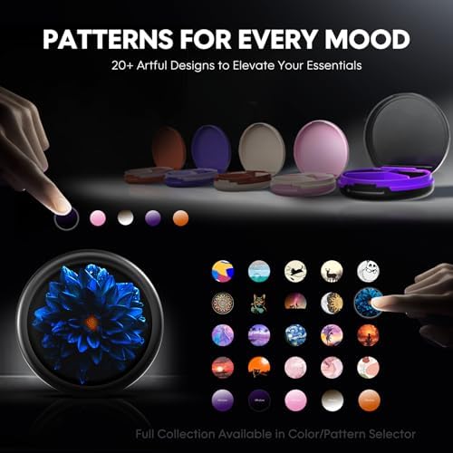 Serfeymi Small Pill Case for Purse, Unique Artistic Patterns Travel Pill Box with 3 Compartments, Portable Mini Pill Organizer for Pocket, Decorative Pill Container for Purse - Black(Mandala)