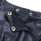 Men's Wet Look Leather Boxer Shorts Clubwear Workout Gym Party Hot Pants Swimsuits