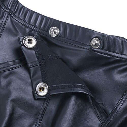Men's Wet Look Leather Boxer Shorts Clubwear Workout Gym Party Hot Pants Swimsuits