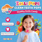 Zollipops Clean Teeth Pops Sugar Free Candy with Xylitol, Dye-Free Lollipops - Keto & Diabetic-Friendly, Dentist-Approved Treats for Kids (Natural Fruit Flavors, 1lb Tub)
