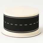 Black and White road roadway Edible Cake Topper