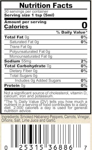 Marie Sharp’s Smoked Habanero Pepper Sauce, 5 oz – Belizean Hot Sauce with Bold Smoke & Heat – All-Natural, Gluten-Free