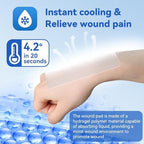Dimora Hydrogel Burn and Wound Dressing 4" x 4" - Hydrogel Nipple Pads Instant Cooling Relief for Minor Burns & Wounds, Soothing Moist Burn Pads for 1st-2nd Degree Burns, Cuts, Abrasions, (10 Count)