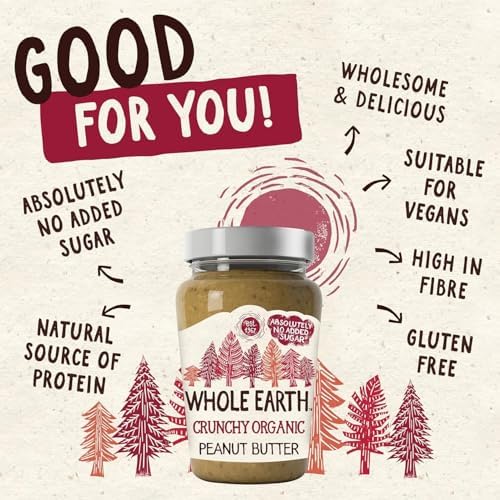 Whole Earth Organic Crunchy Peanut Butter, 340 g