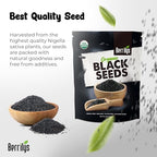 Berrilys Black Seeds - USDA Organic Nigella Sativa, Kalonji & Black Cumin Seeds, Vegan, Gluten-Free - Pure Spice & Health Food, Enhances Flavor of Dishes, Nutrient-Rich, Premium Quality - 10oz
