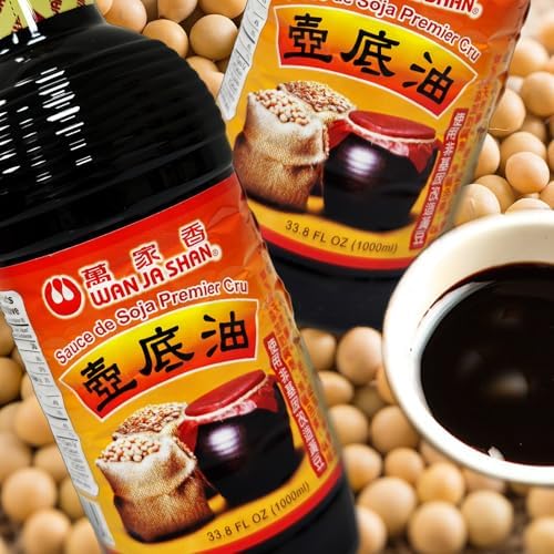 Wan Ja Shan Premium Aged Soy Sauce, Pot-Bottom Soy Sauce, All-Natural, Made From Non-GMO Soybeans, No MSG, No Preservatives, Traditional Brewed, Rich Umami Flavor 33.8oz (Pack of 1)