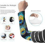 UV Sun Protection Cooling Arm Sleeves for Women Men - A Bunch of Peacock Feathers Arm Cover Sports Tattoo Cover Up
