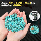 1.1lb Crushed Howlite Turquoise Crystal Tumbled Chips-Howlite Turquoise Healing Crystals Chips Bulk, Crushed Crystal Gemstones for Crafts, Beautiful Package for Gift