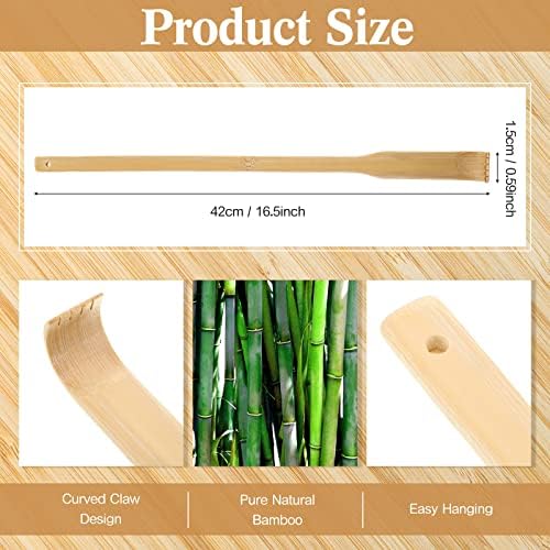 Yinkin 50 Pack Bamboo Back Scratchers Bulk, Traditional Manual Wooden Scratcher for Itching Relief and Body Massage, Long Handle for Elderly, Men, Women, Family, Nursing, Christmas Gifts