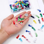 100 PCS Metal Zipper Slider Replacement, #3 Universal Zipper Repair Kit (12 Colors) Replacement Slider Zippers Pull Rescue Kit for Clothing Jackets, Coats, Backpacks