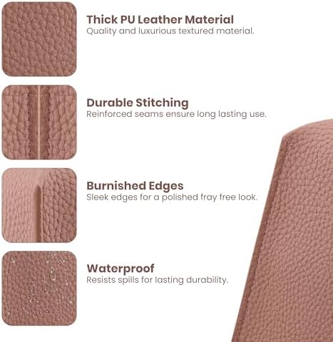 Premium PU Leather Tissue Box Holder - Elegant Hotel-Style Tissue Box Cover for Home, Office & Car Décor, Tissues Cube Organizer for a Natural & Classic Look(Pink)