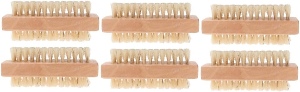 minkissy 6pcs Double Sided Nail Brush Soft Bristles for Nail Cleaning Exfoliating Comfortable Grip for Cuticle Fingernail Scrubbing for Spa and Home Manicure