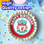 7.5 liverpool Cake Topper – Round Edible Birthday Cake Decorations, Happy Birthday Cake
