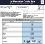 Le Marinier Celtic Salt Organic Fine Ground, 1.1lb - 18oz. Mineral Rich. 100% Natural and Unrefined. French Sea Salt Organic Vital Minerals. Hand Harvested Mineral Salt (1.1lb Fine Ground)
