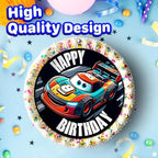 7.5x Inch Edible Cake Toppers – Cars Themed Birthday Party Collection of Edible Cake Decorations