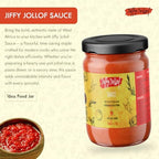 Jiffy Jollof Sauce, Authentic Nigerian Tomato Pepper Blend for One-Pot Meals, Spicy Pasta, Roasted Bell Pepper Stew, Hot Cooking Sauce, 16oz Food Jar (Medium)