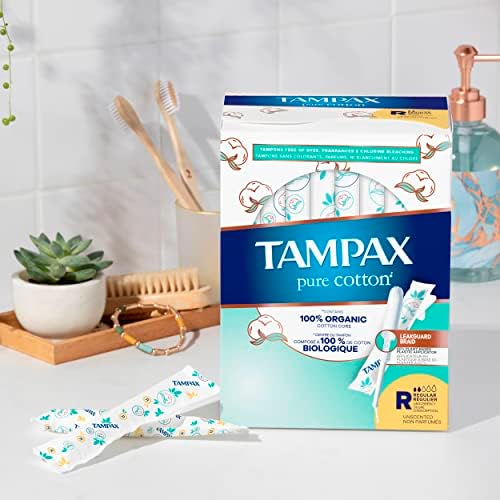 Tampax Pure Cotton Tampons, Unscented, 24 Count