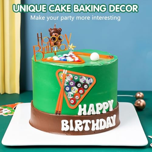 Toddmomy 2 Sets Pool Table Cake Topper: Billiard Cake Topper Decorations For Birthday Party Decoration, Diy Baking Supplies