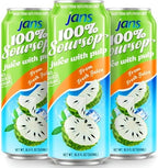 JANS 100% Soursop Juice with Pulp (16.9 oz, Pack of 12) NO Sugar Added, Pure Guanabana Graviola Fresh from Juice, Not From Concentrate
