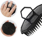 Scalp Massage Shampoo Brush, Segbeauty 4pcs Massage Hair Brushes Floriated Shower Comb for Deep Cleaning Hair Men's Hand Brush Growth Beard Brush Pet Grooming Brushes (Black(Ringed Handle))