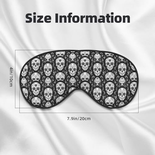 Black White Simple Skull Print Sleep Masks for Women Men, Double-Sided Eye Masks for Sleep, Blackout Eye Covers for Travel Sleeping