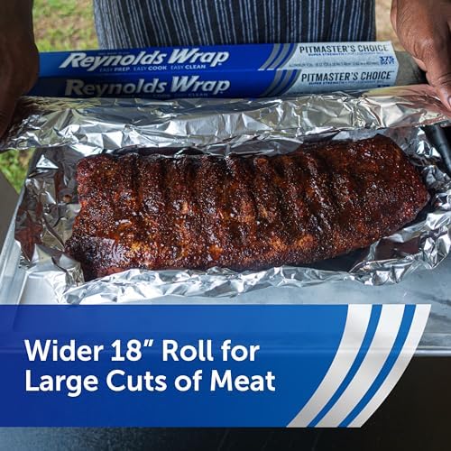 Reynolds Wrap Pitmaster's Choice Extra Thick Foil for Grilling, 18 Inch Grill Foil, Withstands High Heat, Extra Wide, 37.5 Total Sq. Ft.