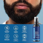Beard Growth Serum Spray- Biotin, Castor Oil, Vitamin B5 & B12 - Natural Hair Regrowth Beard Oil Formula for Thicker, Fuller, Stronger Beard - Stimulates Hair Follicles & Supports Fast Growth
