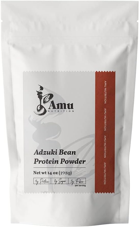 Amu Nutrition's Mongolian Roasted Adzuki Beans powder from Mongolia - 198gr - Organic, High Protein Meal Replacement for Tea and Korean Drink - Known as Himalayan Adzuki beans or Red Bean powder