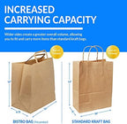 Reli. Kraft Paper Bags w/Handles (100 Pcs, Bulk) (Large 10"x6.75"x12") Brown Paper To Go/Take Out/Restaurant/Bags with Handles, Shopping Bags, Retail, Gifts | 25% larger than 10"x5"x13"