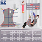 500lbs Mesh Full Body Sling for Lift - Patient Transfer Sling with Wide Pads for Elderly & Disabled,Compatible and Multi-Scene Transfer