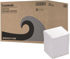 Boardwalk Low-Fold Dispenser Napkins, 1-Ply, 7 x 12, White, 400/Pack, 20 Packs//Carton