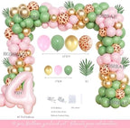 Four Ever Wild Birthday Decorations Girl, Safari 4th Birthday Decoration, Jungle Animal 4 Year Old Wild Birthday Supplies Backdrop Balloon Banner Tablecloth Cake Topper Plates Napkins Forks