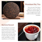 CHADUO Puerh Tea Cake 357g/12.6oz Ripe Pu erh Tea Chinese Fermented Puer Classic Premium Yunnan PuerhTea Aged For 5 Years With Date & Aged Wood Fragrance 普洱茶 熟茶 普洱茶饼