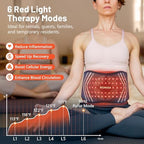 Cordless Red Light Therapy Belt & Back Massager for Relief, Infrared Light Therapy Vibration Rechargeable, Red Light Therapy Device for Body Massage for Back Waist.