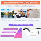 Photochromic Progressive Multifocus Reading Glasses Anti-blue Light Transition Multifocal Readers Clear Sunglasses