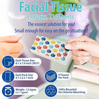 Travel Tissue Packs – 24 Compact 3-Ply Packs (216 Total), Soft Chlorine-Free Facial Tissues for Purse, Car, or School, Gentle & Durable, Non-Bleach, Playful Dog Design