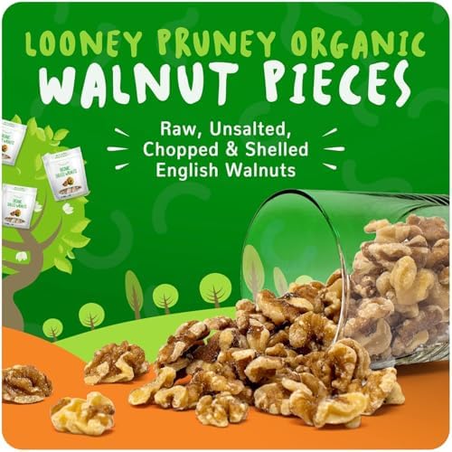 Organic Walnuts Unsalted 2 Pack (2LBS/16oz bags) Natural Shelled Walnut Halves & Pieces | Raw Organic Walnuts | Unsalted For Snacking, Baking, Topping | Non-GMO, No Preservatives