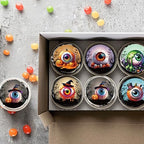 30Pcs Edible Halloween Eyeballs Cupcake Toppers Wafer Paper Eyeballs Cupcake Toppers Halloween Theme Baby Shower Kids Birthday Party Cake Decorations Supplies