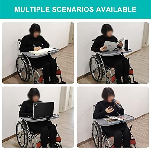 Wheelchair Tray Table Adult Removable Large Dining Board with Double Cup Holder, Portable Wheelchair Lap Tray for Disabled People to Rest, Eat and Read