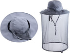 Bee Keeping Beekeeper Veil hat gnats Insect Bug Mosquito Fishing Gardening Cap with Head net Netting mesh Hood for Men Women