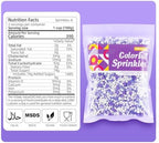 Purple Sprinkles for Cake Decorating Edible Purple Confetti Sprinkles Topper for Cookie Cupcakes, Candy, Cream, Chocolate Cake Decorations - Jimmies, Nonpareils, Sugar Pearl 7ounce